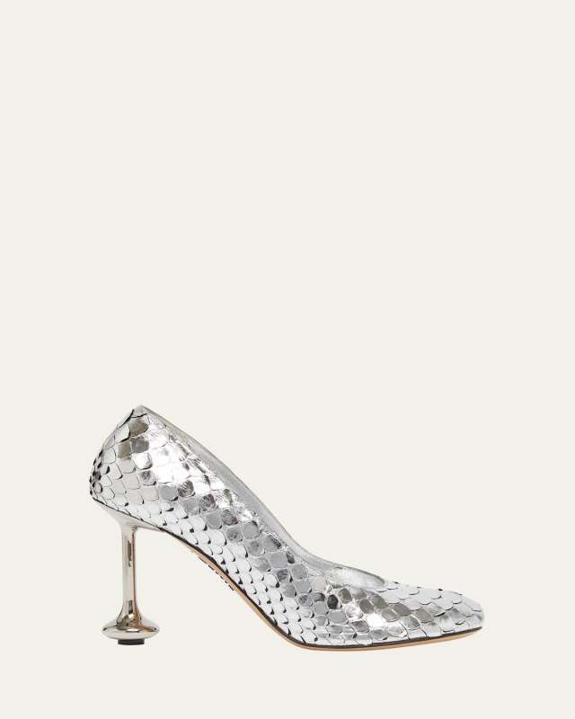 Toy Metallic Python Pumps